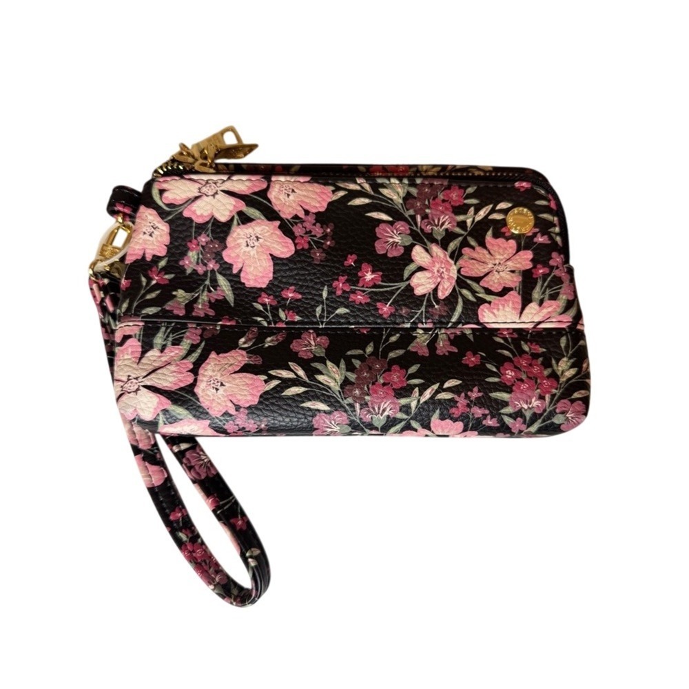 Steve Madden Black and Pink Floral Crossbody Bag
